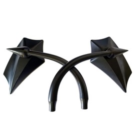 MotorToGo 1Pair Black CNC Five 5 Arc Motorcycle Mirrors Compatible for 2017 Honda Rebel 300