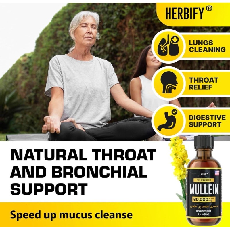 8-IN-1 Mullein Drops For Lungs Detox & Lung Cleanse