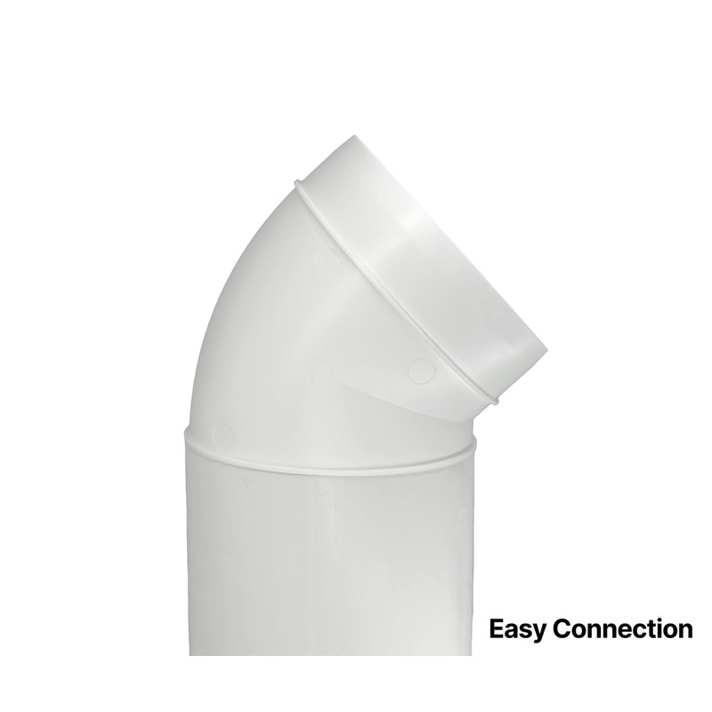 H&C VENT Pipe Elbow 45 Degrees - Exhaust Pipe, Ventilation