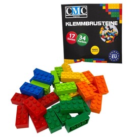 CMC imports 120 clamping blocks, 2 x 4 nubs, basic building blocks, compatible bricks, colour mix, free selection (colourful mix)
