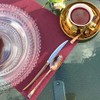 WOLFF - Set of 4 Pearl Beaded Crystal Dinner Plates