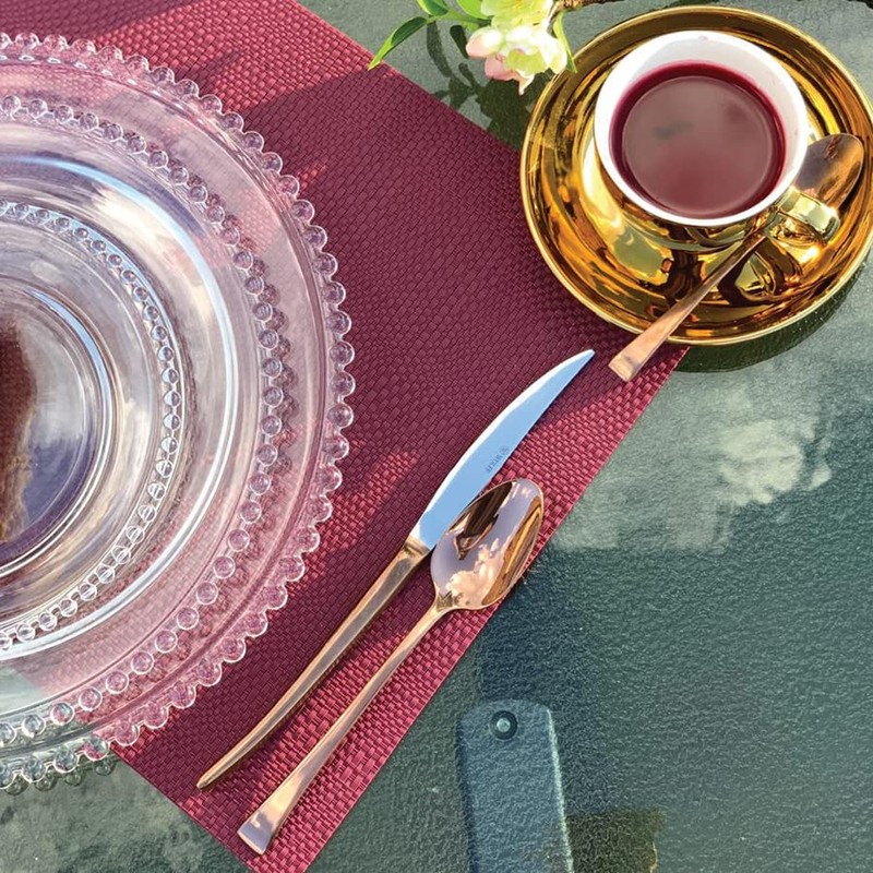 WOLFF - Set of 4 Pearl Beaded Crystal Dinner Plates