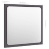 TREATLIFE HOME Gray Bathroom Mirror with Engineered Wood Frame, 15.7"