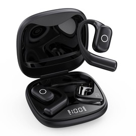 YHO Open Ear Headphones Ear Buds Wireless Earbuds 80Hrs Playtime Bluetooth Ear Buds with Earhooks Bluetooth 5.4 Touch Control Air Conduction Sport Headsets IPX7 Waterproof Earphones for Running