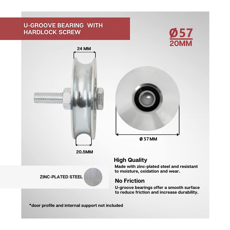 DOJA Industrial | Sliding Door Wheel | 2 Pieces |