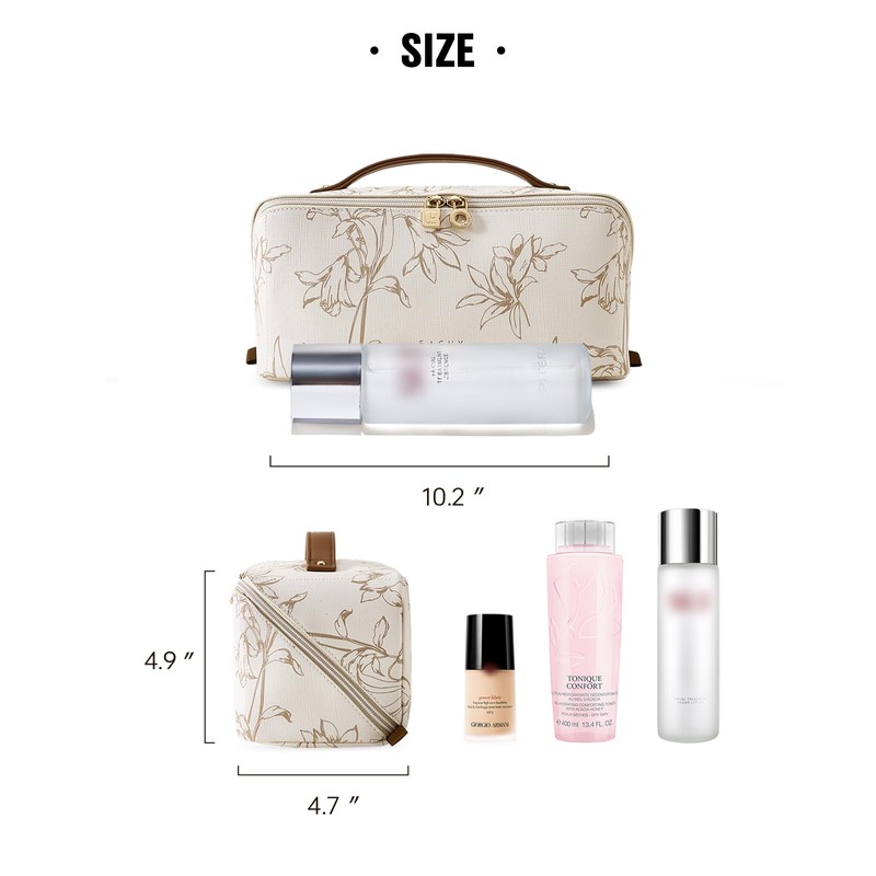EACHY Travel Makeup Bag,Large Capacity Cosmetic Bags for Women,Waterproof Portable