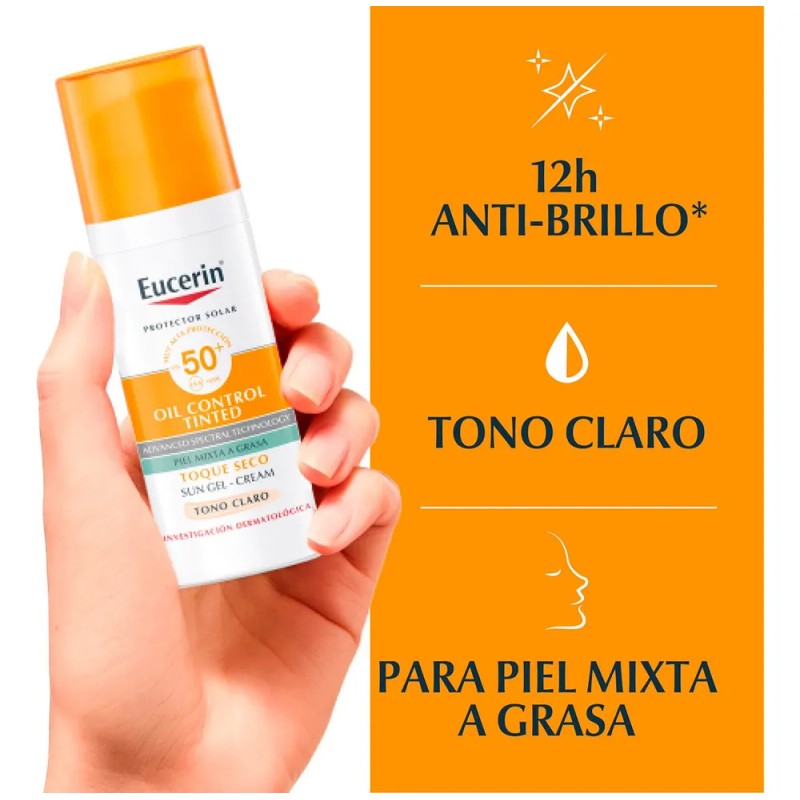 Eucerin Sun Control protector solar facial claro FPS50+ 50ml