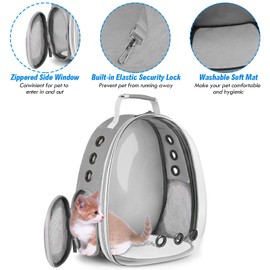 Cat Backpack Carrier, Pet Bubble Backpacks Airline Approved, Clear Space Capsule Pet Travel Carrying Bag Bookbag for Small Medium Cat Dog Puppy Kitten Bunny Bird with Hiking Walking Outdoor Use