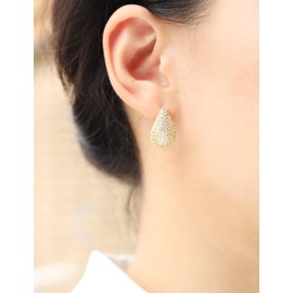 Legitta Women's Water Drop Earrings with Cubic Zirconia Rhinestones Gifts Jewellery, copper Zirconia, Cubic Zirconia