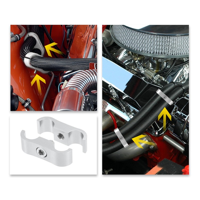 X AUTOHAUX 5pcs AN4 Hose Separator Clamp Fuel Line Connector