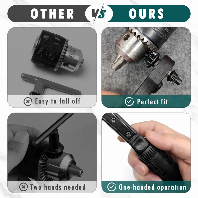 Dayinkes 2PCS Drill Chuck Key, 3 in 1 Quick Release