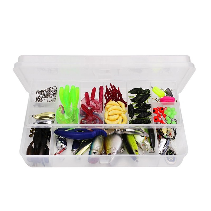 120Pcs Fishing Lures Sea Bass Set Mixed Spinners Hard and