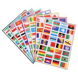 TOYANDONA 7 Sheets of World Flag Stickers Flag Stickers Country Sticker Countries Flag Stickers Travel Stickers for School, Journal, Scrapbook, Planner (Mixed Styles)