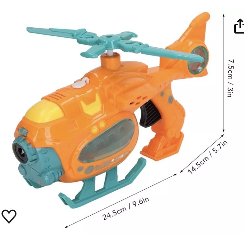 Unbranded Bubble Blowing Toys Helicopter Shape Light Battery Powered