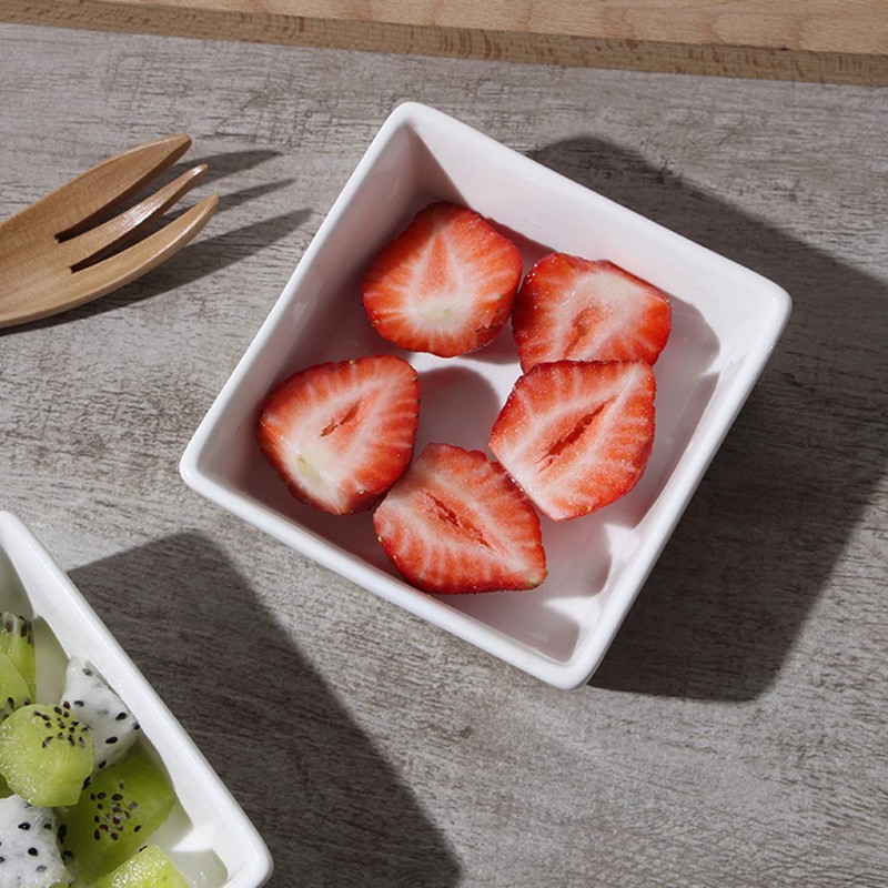 Foraineam 10-Piece Porcelain Ramekins, 4 Ounce Ramekin Bowl Set Square