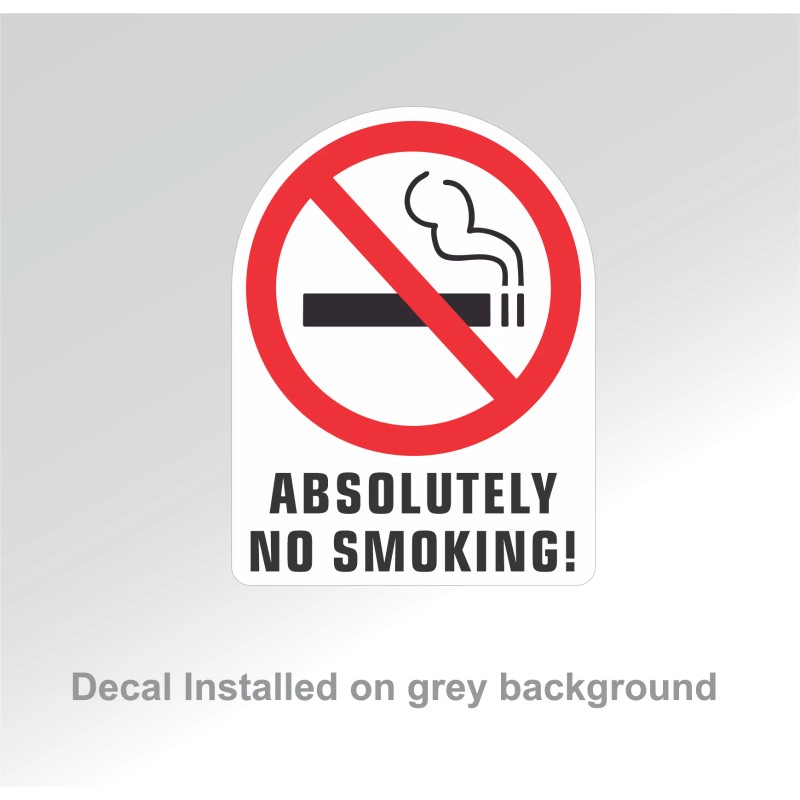 Unbranded ABSOLUTELY NO SMOKING stickers | white | outdoor durable