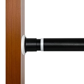 Tension Spring Curtain Rod 43 to 83 inches Black Extendable No Drilling Rust Steel for Bathroom Shower Windows (43-83 Inch)