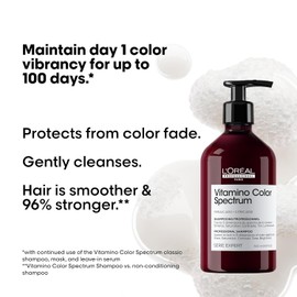 L'Oréal Professionnel Vitamino Color Spectrum Professional Shampoo for All Colored Hairs, Adds Shine and Maintains Vibrant Color, Formulated with Ferulic Acid and Citric Acid