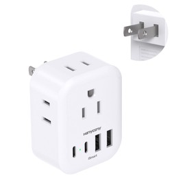 US to Japan Plug Adapter, HANYCONY Japan Power Travel Adpter with 4 Outlets 4 USB Ports(2 USB C), Type A Plug Adapter for Amercian USA to Japanese China Canada Mexico Philippines Travel Essentials