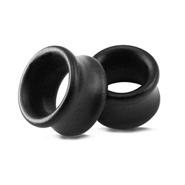 ZS Vintage Natural Brown Black Wood Organic Ear Tunnel Plugs Stretcher Gauges for Men and Women (Black,11/16"(18mm))