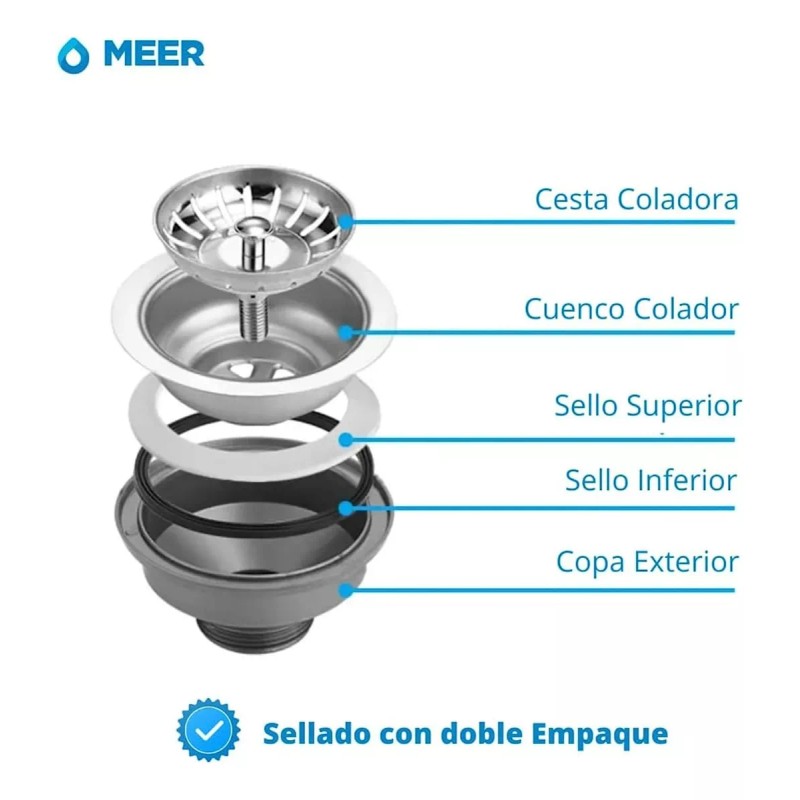 Meer Tarja Sencilla Para Submontar Con Kit De Instalacion