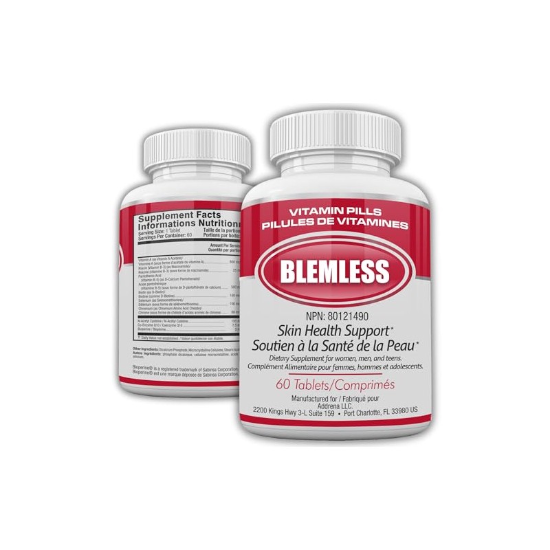 Blemless- Designed as Clear Skin Supplement Pills for Oily Skin