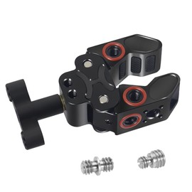 CS PRIORITY Super Clamp Krabbenclip mit 1/4 Zoll 3/8 Zoll Kaltschuh-Halterung, 360° drehbarer Kugelkopf, magische Armklemme für DSL-Kamera-Monitor, LED-Licht-Mikrofonhalter (Clip mit 2 Schrauben)