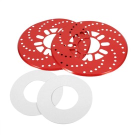 KIMISS 2Pcs/Set Disc Brake Rotor Cover, 26cm Aluminium Disc Brake Rotor Trim Decorative Covers (Red)