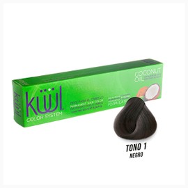 KÜÜL - Color System Tinte Permanente para Cabello Tono 1 90 ml, con Aceite de Coco, Filtro UV y Colágeno, Prolonga Intensidad del Color, Aporta Hidratación, Brillo y Sedosidad, Coloración Cabello