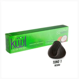 KÜÜL - Color System Tinte Permanente para Cabello Tono 1 90 ml, con Aceite de Coco, Filtro UV y Colágeno, Prolonga Intensidad del Color, Aporta Hidratación, Brillo y Sedosidad, Coloración Cabello