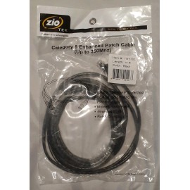 Ziotek Cat5e Enhanced Patch Cable (Up to 350 MHz) Gold Plated Connectors Black 14FT NEW