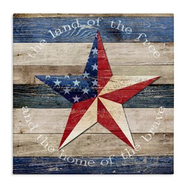 Stupell Industries Patriotic Star & Phrase Canvas Wall Art Design by Susan Arnot, 36 x 36