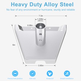 Migkin Starlink Gen 3 Pipe Adapter Mount, Heavy Duty Pole/Roof Mount Kit, Universal Compatible with Starlink Gen 3 Dish (V3), Adjustable and Secure Mounting Bracket, Hurricane-Proof & Rust-Resistant