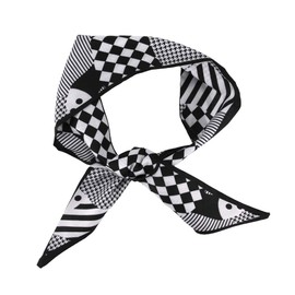 BOTICO Women's Scarf, Scarf, Hair Accessory, Accessory, Accessory, 34.6 x 2.8 inches (88 x 7 cm), Mini, Silk-like, Border, Multifunctional, Work, Travel, Photography, Spring, Summer, Autumn, Winter,