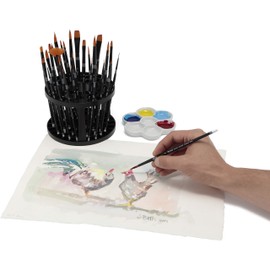 Creative Mark Beste Golden Taklon Assorted Shape #10-2 Pack Artist Brush, Professional Watercolor Brushes, for Acrylic Painting, Short Handle, Sharp Edges, Hand-Tied & Shaped