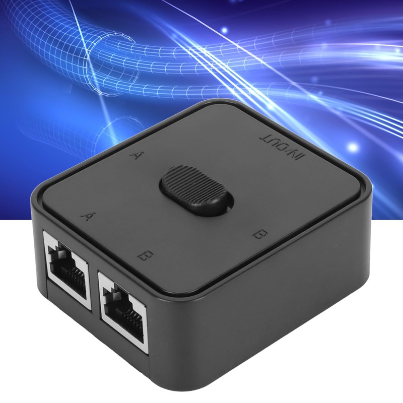2-Port Gigabit Network Switch Splitter, 1000Mbps 2 in 1 Out