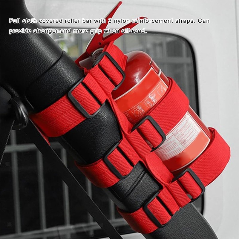 BWBWND Fire Extinguisher Holder, Roll Bar Adjustable Extinguisher Strap Brackets