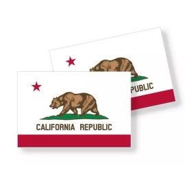 Wrapped in Skins CALIFORNIA STATE FLAG STICKERS Vinyl Decal Choose Size Set of Stickers - 4" wide / 3  pack