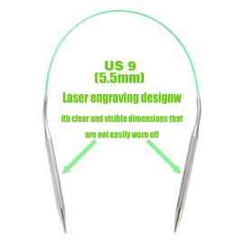 OYEUYID Circular Knitting Needle 16 inch Set Circular Metal Set Size 9