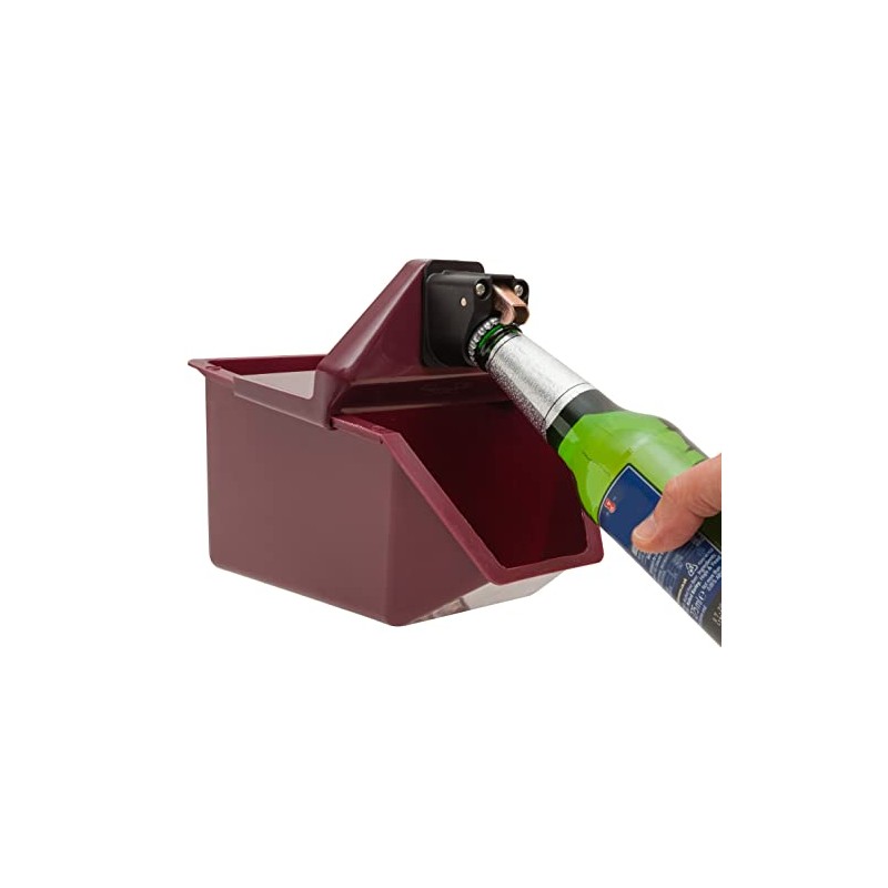 Beaumont CN750 Under Counter Bottle Opener with Catcher,Red