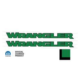 Decal Mods Wrangler Hood Graphic Vinyl Decal fits Jeep Wrangler JK/JL/JT (2007-2024) Green w/Black Outline FGRNBO (Set of 2) | FJ4Y2