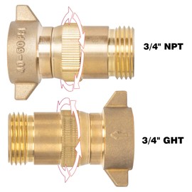 Hourleey Brass Hi-Flow Water Regulator, Lead Free, RV Pressure Water Regulator with Filter Screen, for Campers, Travel Trailers, RV Plumbing System, 40-50 PSI (2 Pack)