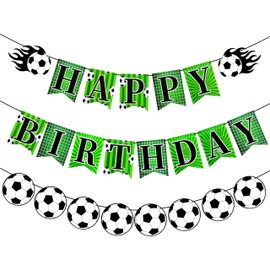 Soccer Banner Soccer Happy Birthday Banner Soccer Theme Birthday Decoration for Soccer Fans Birthday Party for Boys Kids Sports-themed