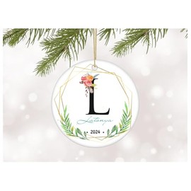 Christmas Ornament 2024 with Name Latonya Gifts Ornaments Gift Ideas for Women Wife Xmas Tree Decoration Holiday Party Ornaments Gifts MDF Plastic 3" White