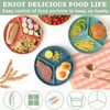 WYTNB 9.6inch Divided Dinner Plates Set, 4Pcs Three Grid Portion