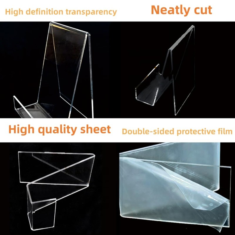 5Pcs Acrylic Sign Holder,Acrylic Book Stands,Clear Book Holder with Vertical