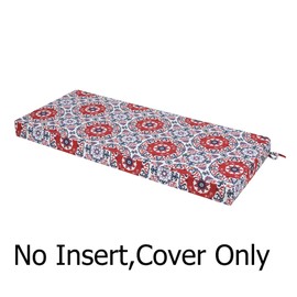FUNHOME Outdoor Bench Cushion Cover 45 x18 x 3 inch,Water Resistant Cover with Zipper&Ties,Fade-Resistant Slipcover,Patio Porch Swing Cushion Cover Replacement Only,No Insert(Red Medal)