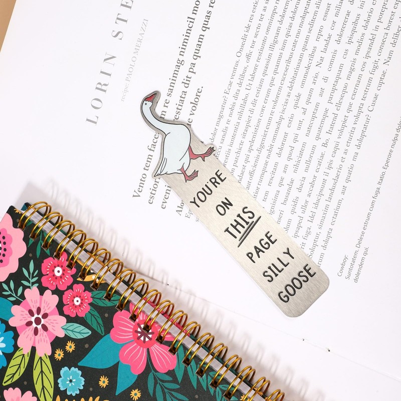 Silly Goose Bookmark, 5.12x1.57 Inch Funny Cute Silly Goose Book