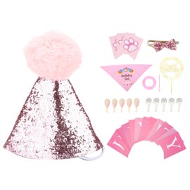 Dog Birthday Scarf Hat Adjustable Soft Comfortable Durable Birthday Supplies for Dogs