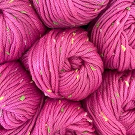 Tweed Twinkles Super Soft Textured Knitting Crochet Yarn, 8 Balls (696 yards/400 Grams) Light Worsted #3 (Fuchsia Pink)
